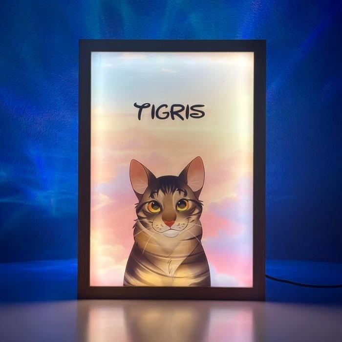 Custom Animated Light Portrait Personalized Art Frame Gifts Dog Memorial Gifts for Pet Lovers