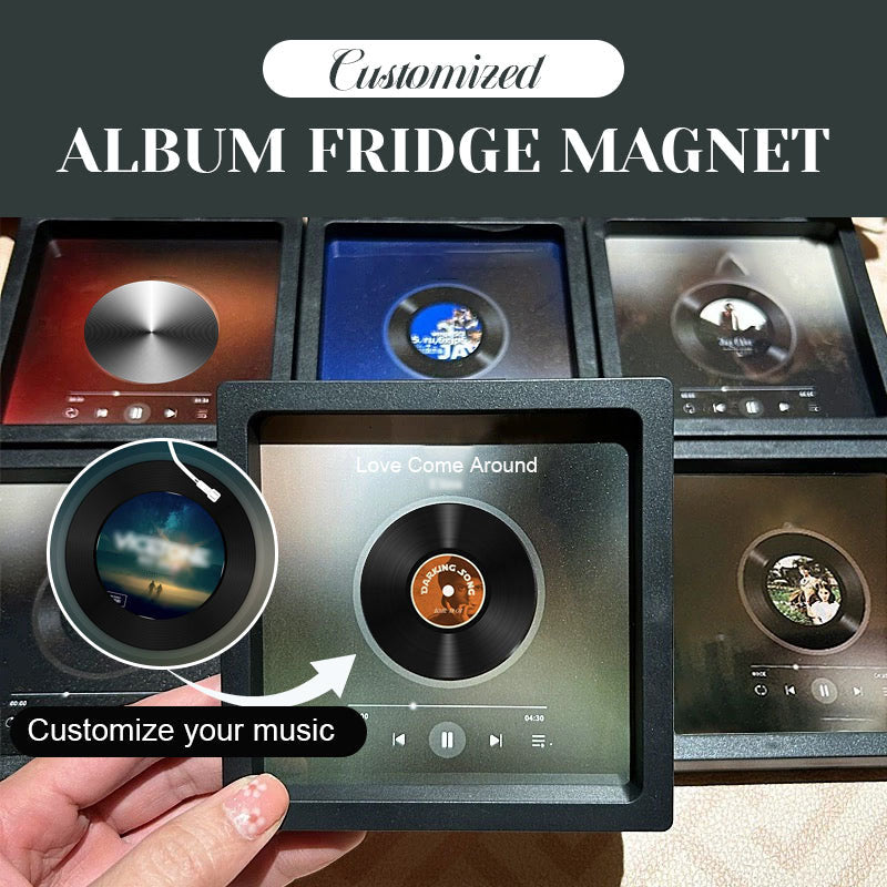 Album Fridge Magnet Custom Photo & Song Personalized Music Fridge Magnet Can Play Songs and Adjust Volume