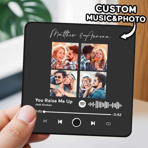 Personalized Music Fridge Magnet with Custom Name Unique Gift for Couples - photomoonlampau