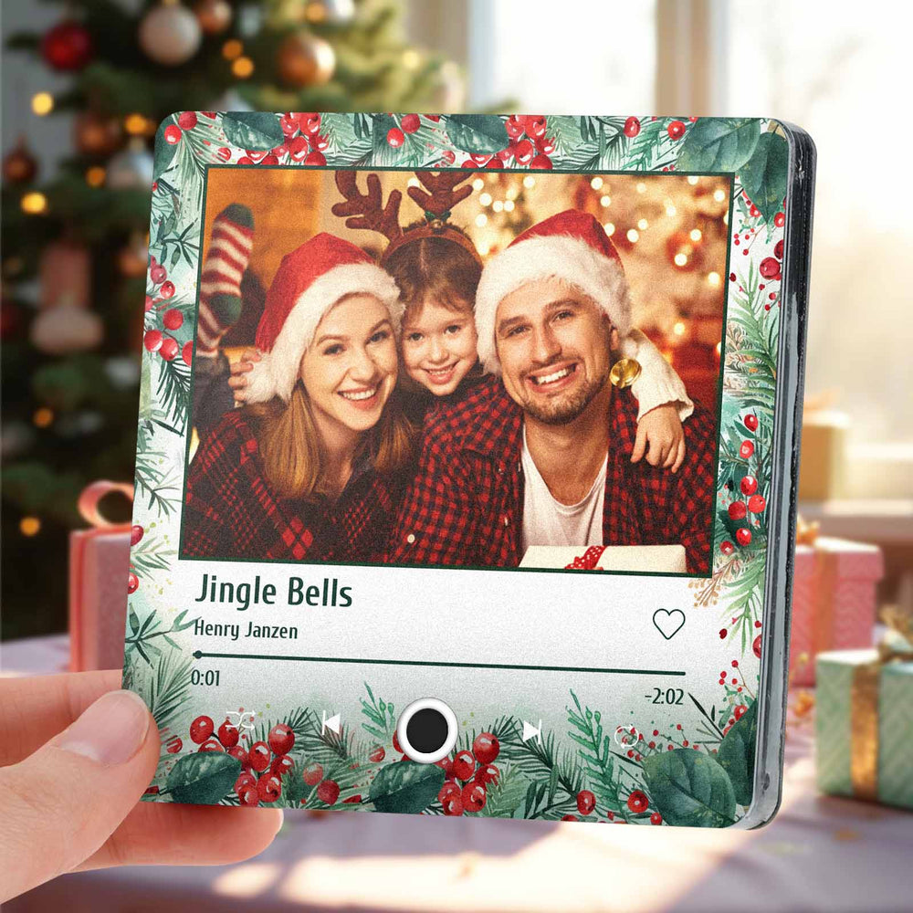 Personalized Family Photo Music Fridge Magnet Christmas Gifts for Family Custom Music Magnets Can Play Songs