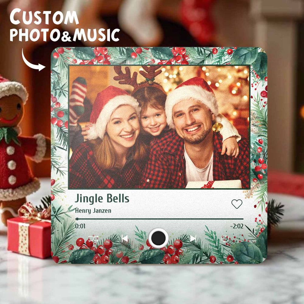 Music Fridge Magnet Personalized Christmas Family Photo Music Magnets Can Play Songs Christmas Gifts