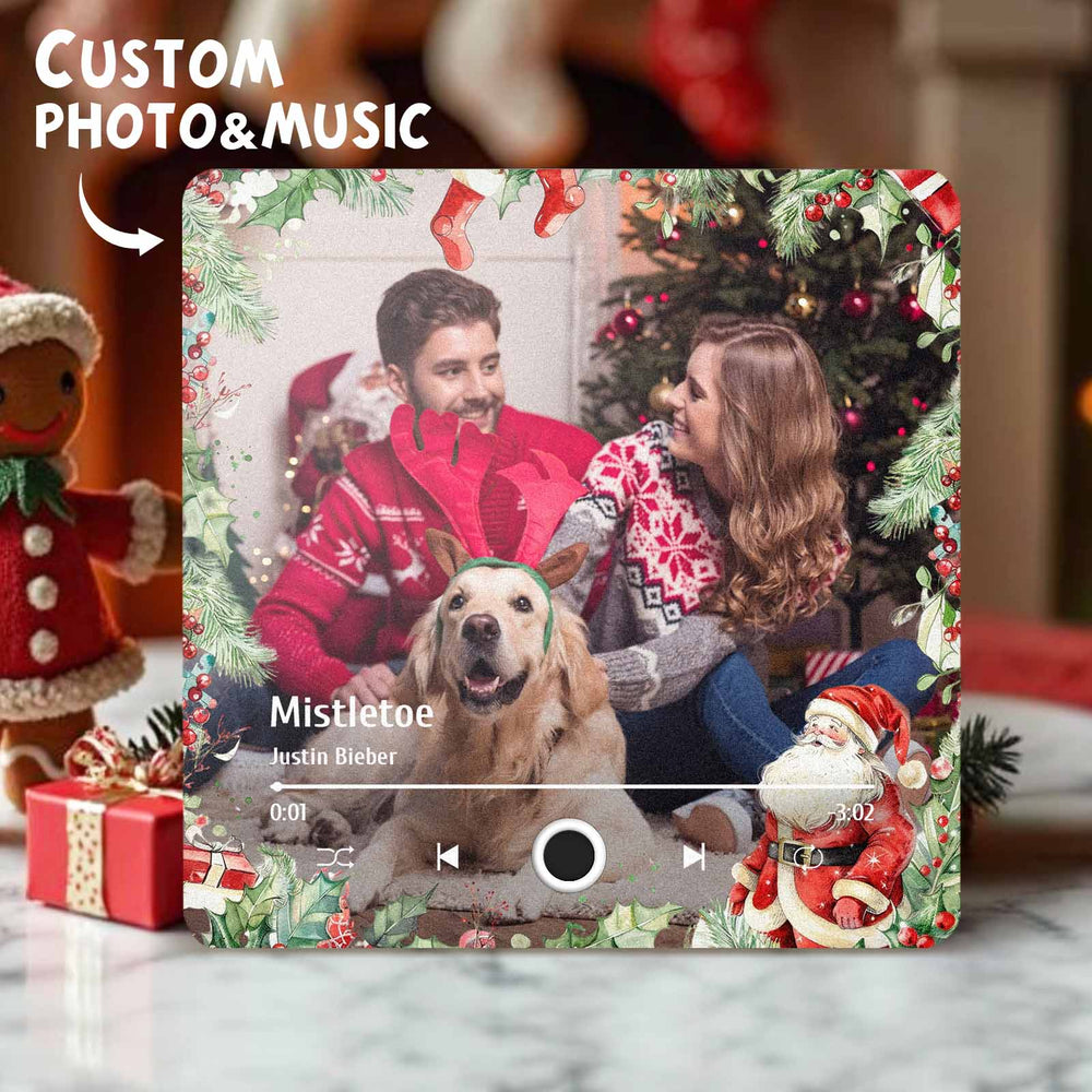 Custom Photo Music Fridge Magnet Christmas Gifts for Lovers Personalized Music Magnets Can Play Songs