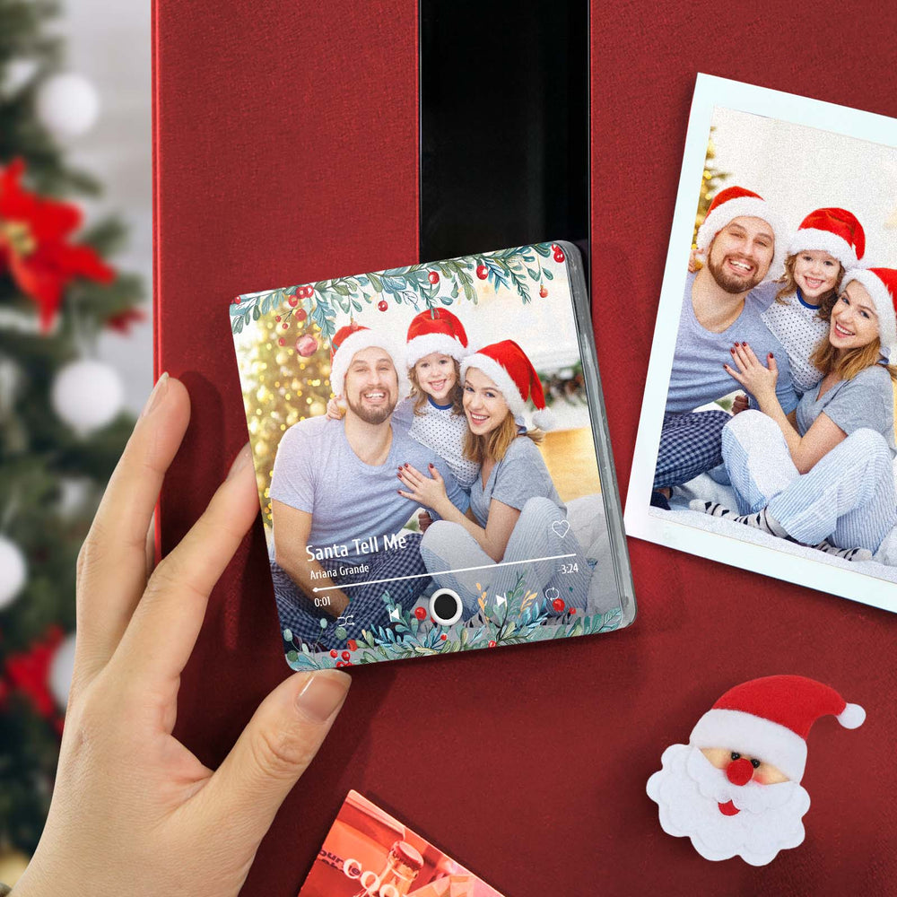 Personalized Family Photo Music Fridge Magnet Christmas Gifts for Family Custom Music Magnets Can Play Songs