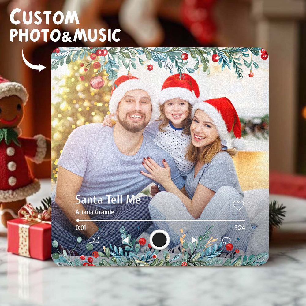 Music Fridge Magnet Personalized Christmas Family Photo Music Magnets Can Play Songs Christmas Gifts