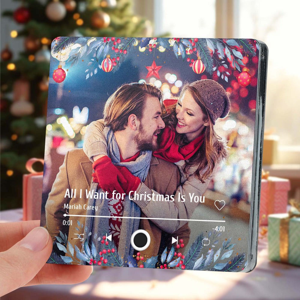 Music Fridge Magnet Personalized Christmas Family Photo Music Magnets Can Play Songs Christmas Gifts