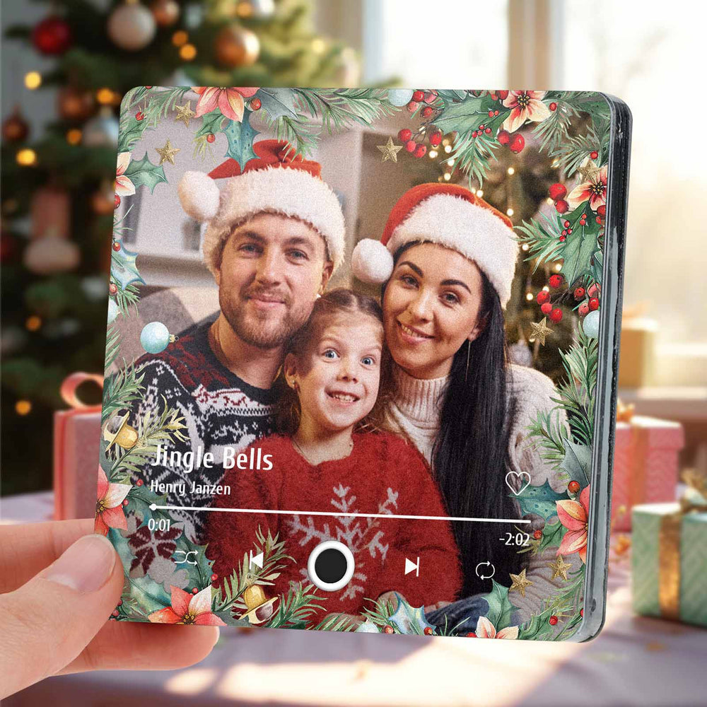 Music Fridge Magnet Personalized Christmas Family Photo Music Magnets Can Play Songs Christmas Gifts