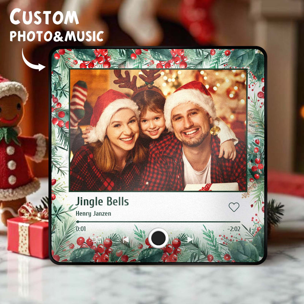 Custom Family Photo Music Fridge Magnet Christmas Gifts for Family Personalized Music Magnets Can Play Songs