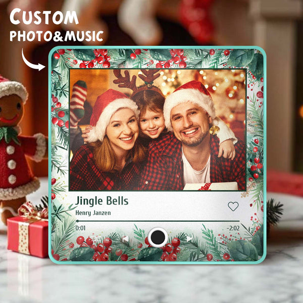 Music Fridge Magnet Personalized Christmas Family Photo Music Magnets Can Play Songs Christmas Gifts - photomoonlampau