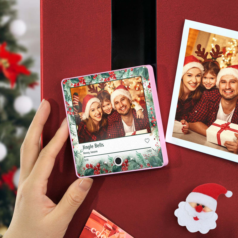 Personalized Christmas Family Photo Music Fridge Magnet Custom Music Magnets Can Play Songs Christmas Gifts for Family