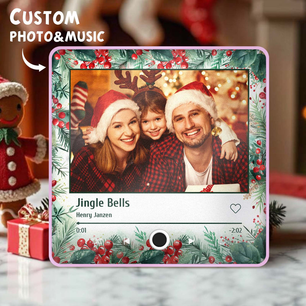 Custom Family Photo Music Fridge Magnet Christmas Gifts for Family Personalized Music Magnets Can Play Songs