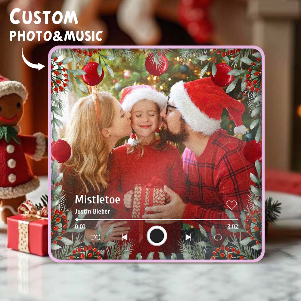 Custom Photo Music Fridge Magnet Christmas Gifts for Lovers Personalized Music Magnets Can Play Songs