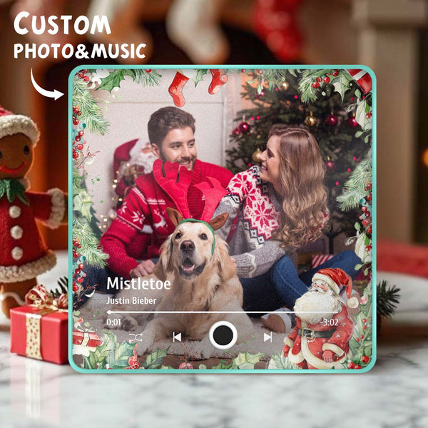 Custom Family Photo Music Fridge Magnet Christmas Gifts for Family Personalized Music Magnets Can Play Songs - photomoonlampau