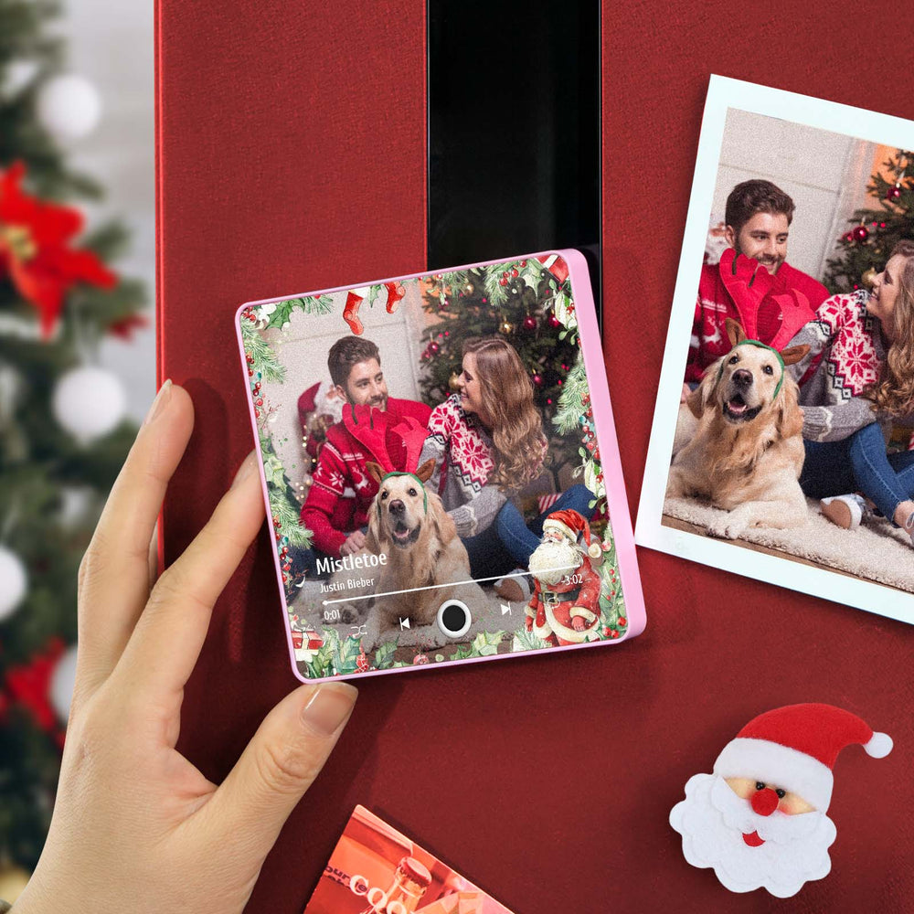 Personalized Christmas Family Photo Music Fridge Magnet Custom Music Magnets Can Play Songs Christmas Gifts for Family