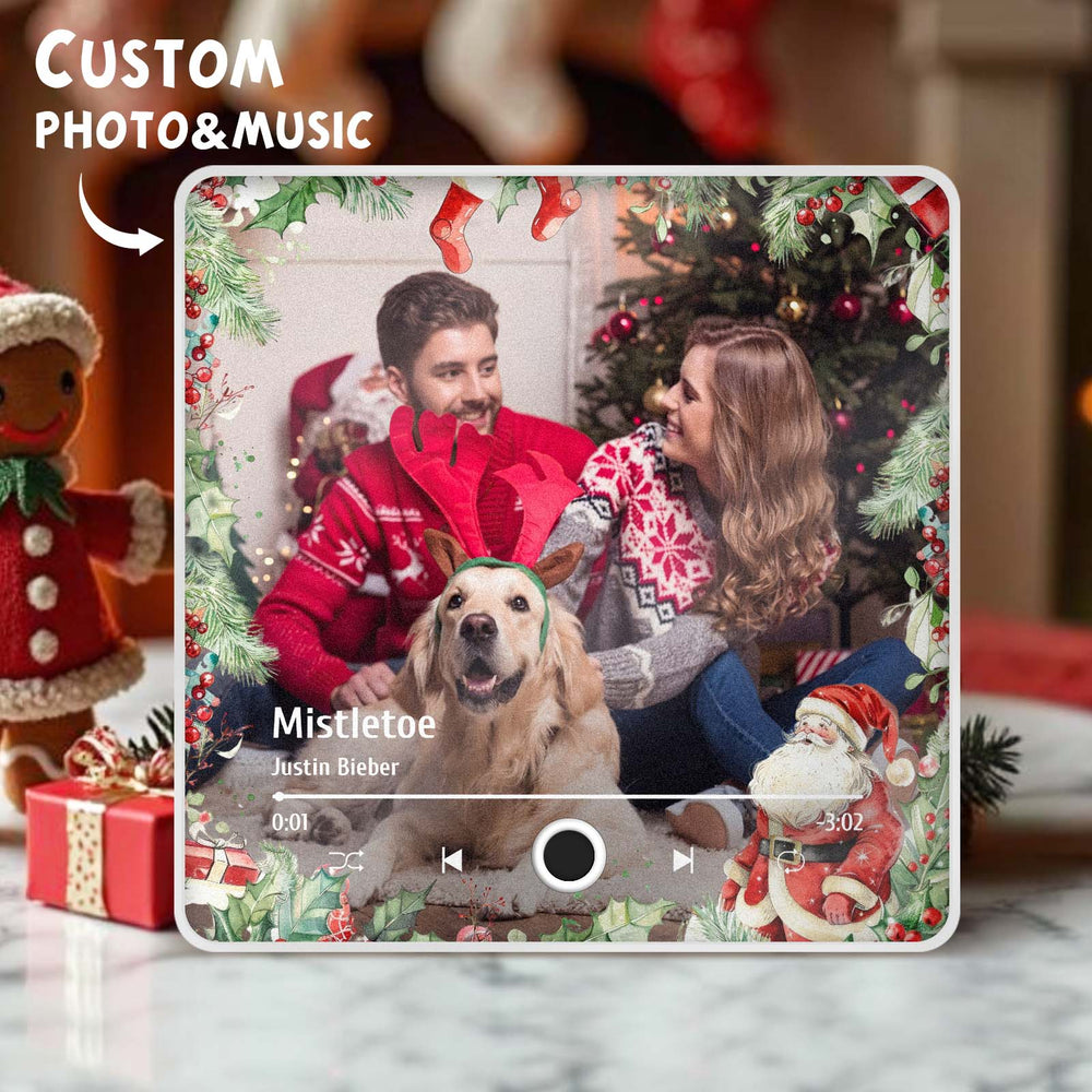 Custom Family Photo Music Fridge Magnet Christmas Gifts for Family Personalized Music Magnets Can Play Songs