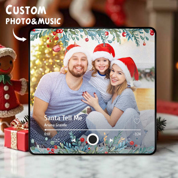 Christmas Music Fridge Magnet Personalized Family Photo Music Magnets Can Play Songs Christmas Gifts - photomoonlampau