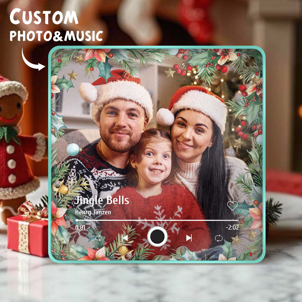 Music Fridge Magnet Personalized Christmas Family Photo Music Magnets Can Play Songs Christmas Gifts