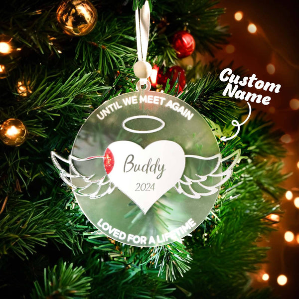 Personalized Wing Ornament Memorial Christmas Ornament Meaningful Christmas Gifts - photomoonlampau