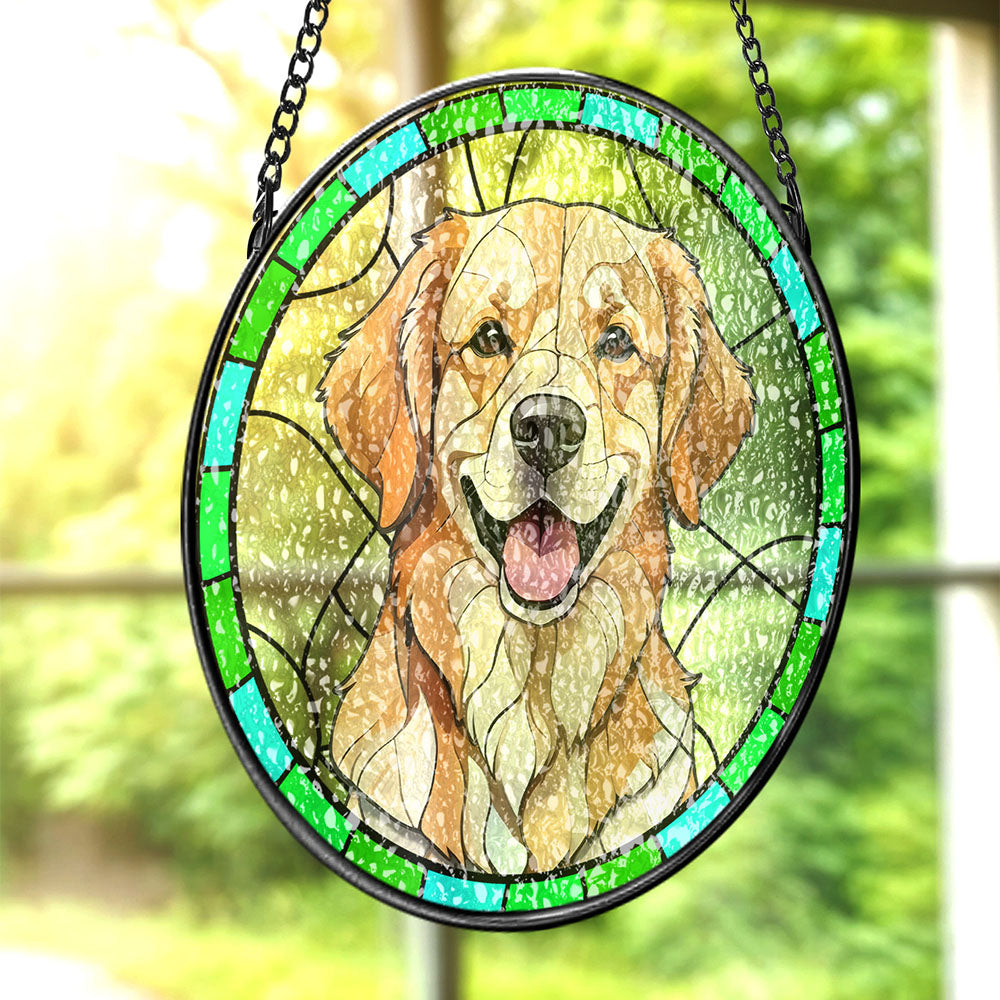 Personalized Ornament Dog Memorial Pet Portrait Art Suncatcher Stained Glass Gifts for Pet Lovers