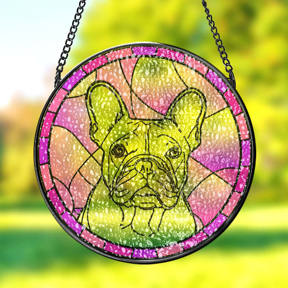 Custom Pet Portrait Suncatcher Stained Glass Pet Ornament Remembrance Gifts for Pet Lovers