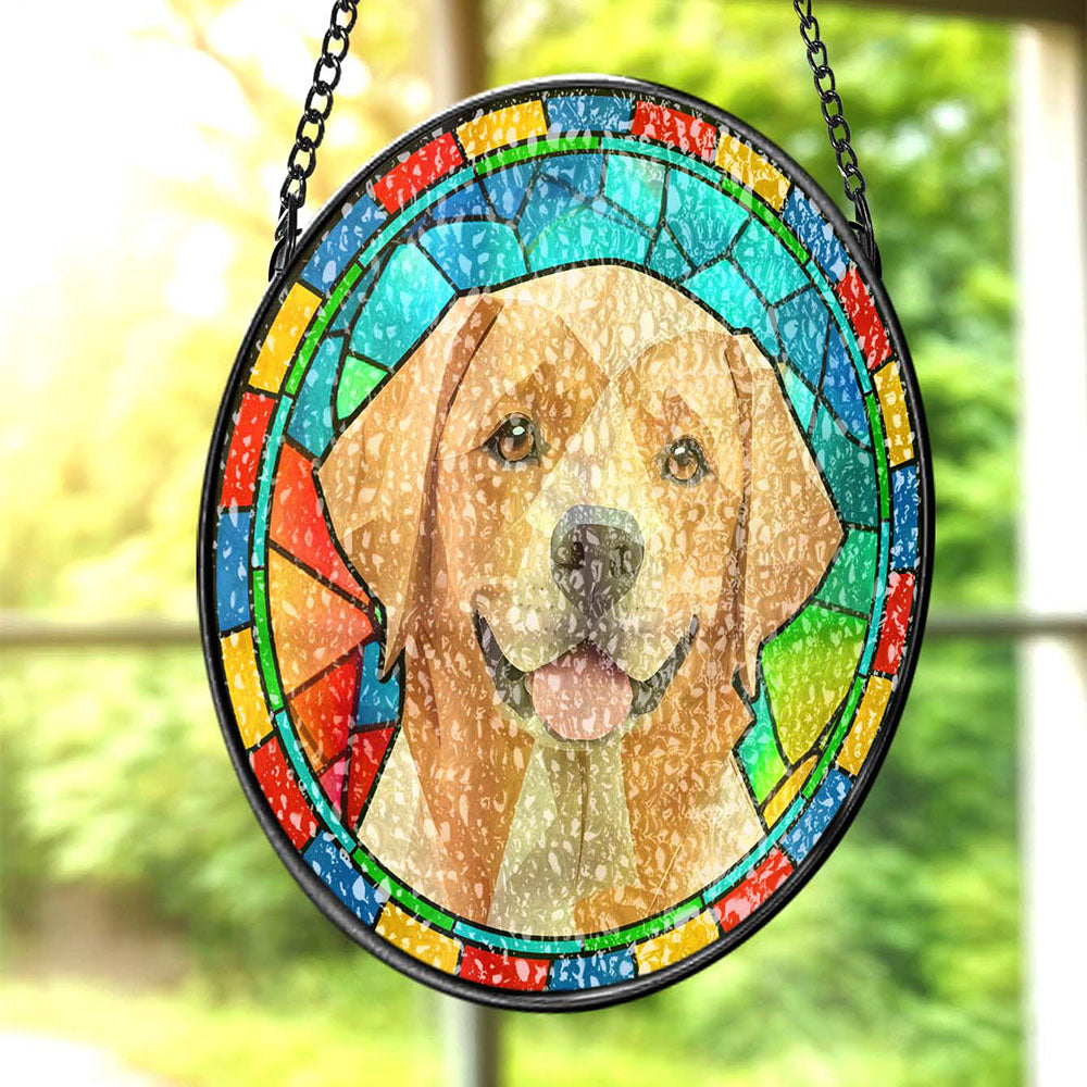 Custom Pet Stained Glass Suncatcher Pet Ornament Memorial Gifts for Pet Lovers