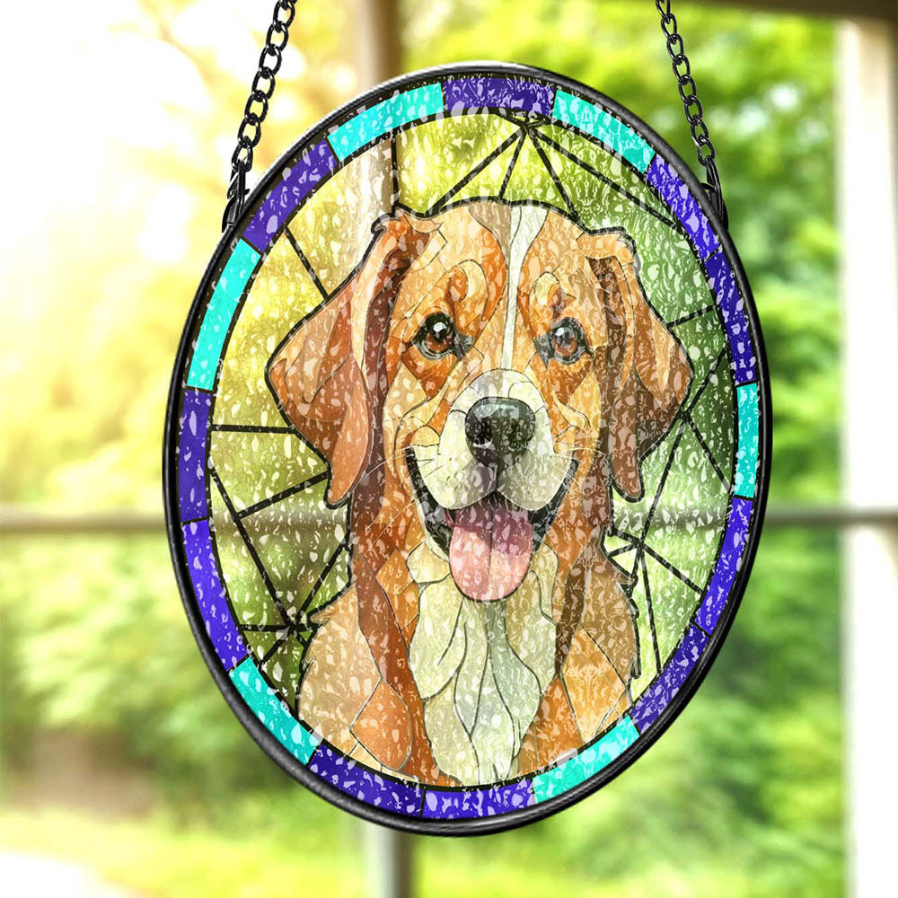 Custom Personalized Pet Memorial Ornament Pet Stained Glass Art Suncatcher Gifts for Pet Lovers