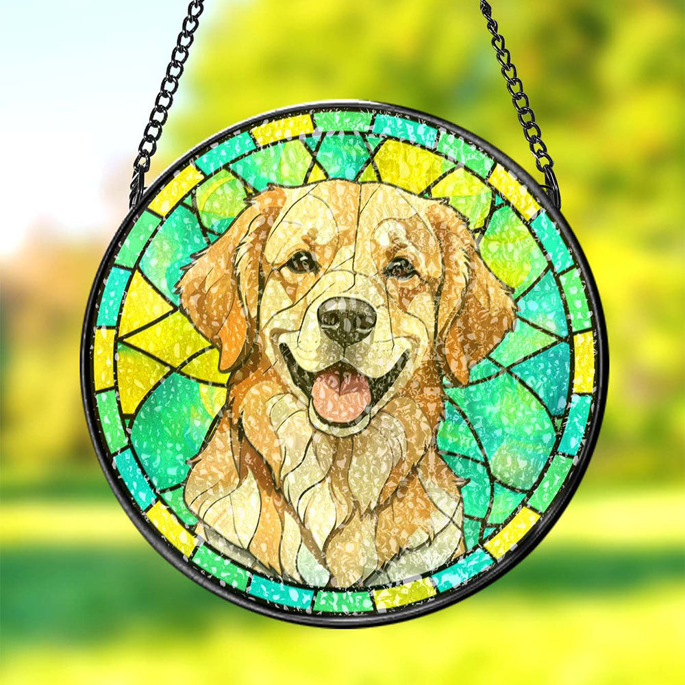 Personalized Custom Pet Ornament Remembrance Pet Stained Glass Suncatcher Gifts for Pet Lovers