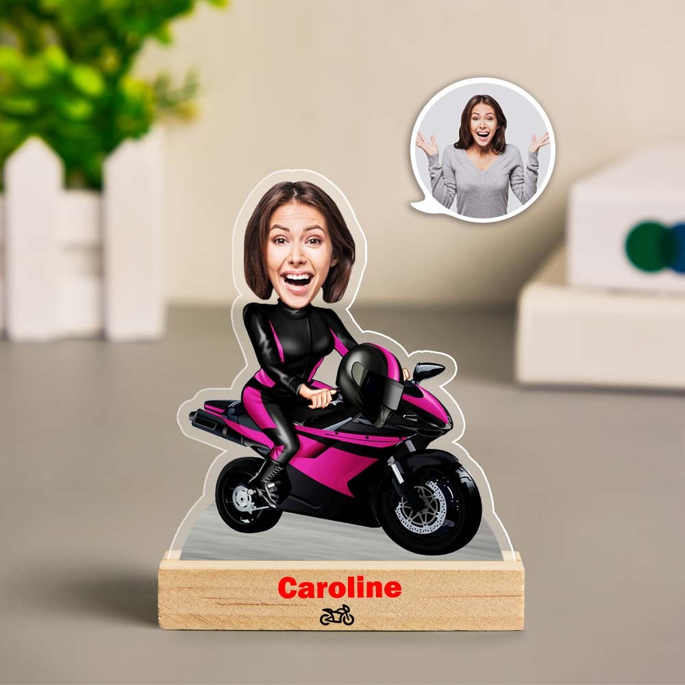 Custom Plaque Female Rider Personalised Face Decor Gifts