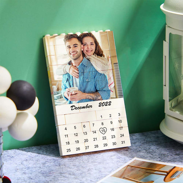 Personalised Photo Building Block Custom Calendar Important Date Gifts for Him - photomoonlampau