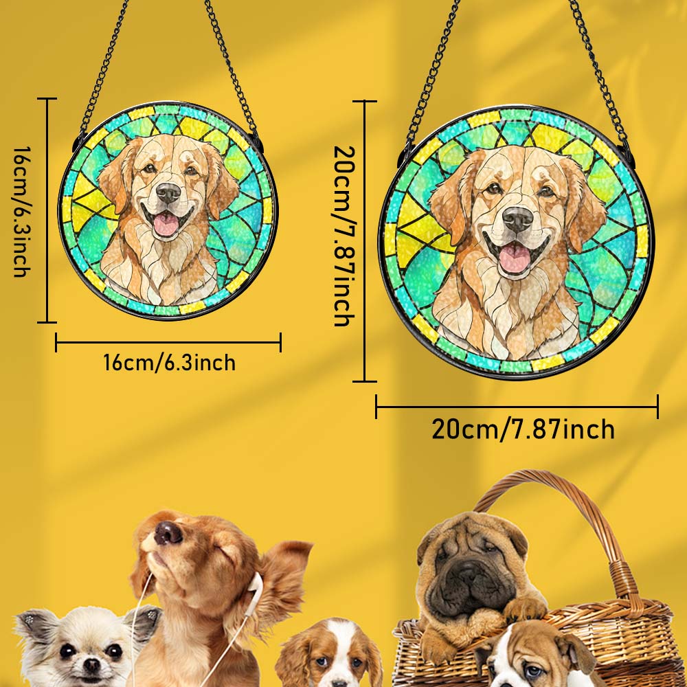 Personalized Custom Pet Ornament Remembrance Pet Stained Glass Suncatcher Gifts for Pet Lovers