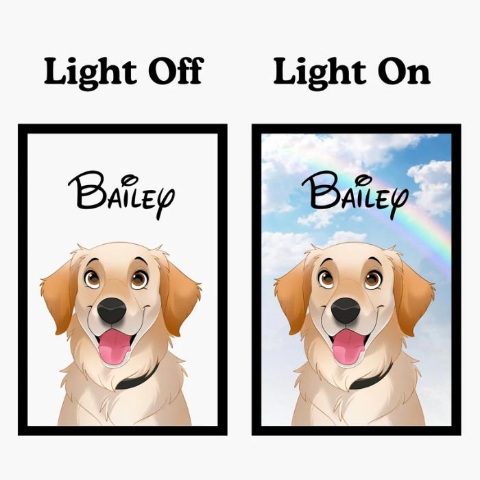 Custom Animated Light Portrait Personalized Art Frame Gifts Dog Memorial Gifts for Pet Lovers