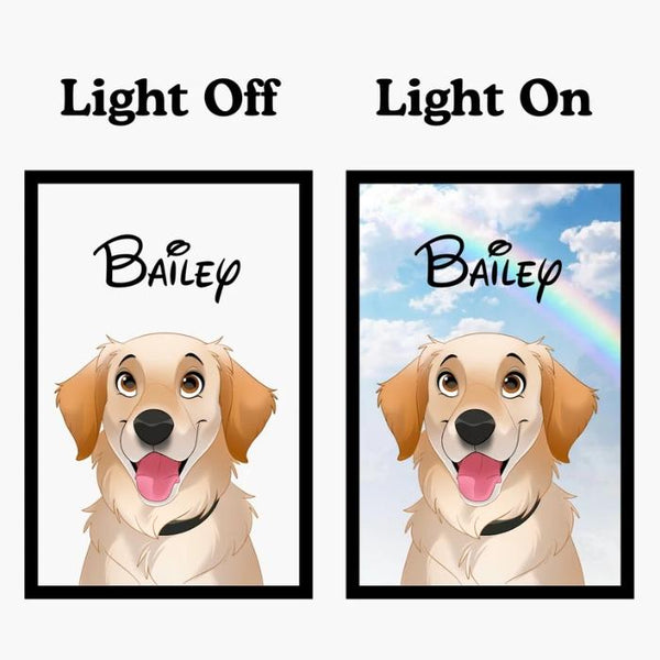 Custom Animated Light Portrait Personalized Art Frame Gifts Dog Memorial Gifts for Pet Lovers