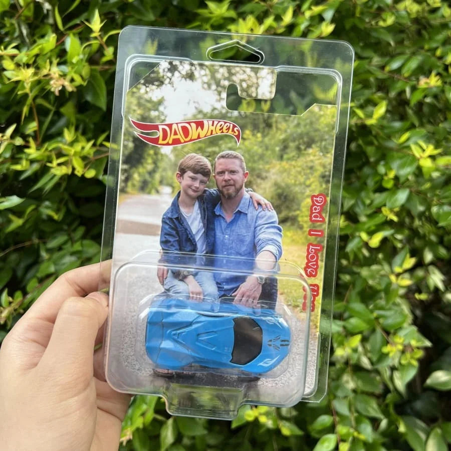 Personalized Dream Car Toy - The Perfect Gift for Husband or Dad - Hot Wheels Car With Photo & Text