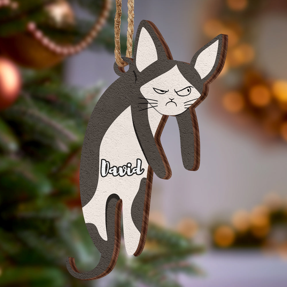 Personalised Wooden Ornament Hanging Cat Christmas Gifts