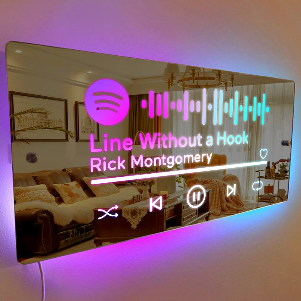 Scannable Spotify Code Mirror Light Music Art Gifts Print Your Song
